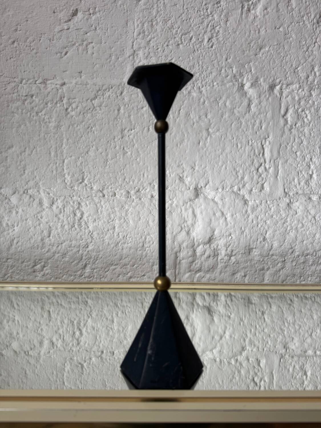 Bronze candle holder, Memphis design, 80s