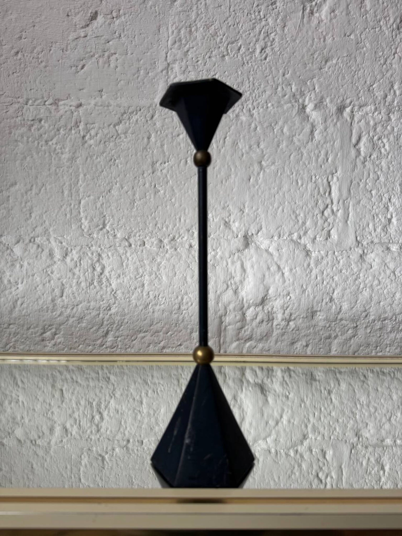 Bougeoir en bronze design Memphis, années 80
