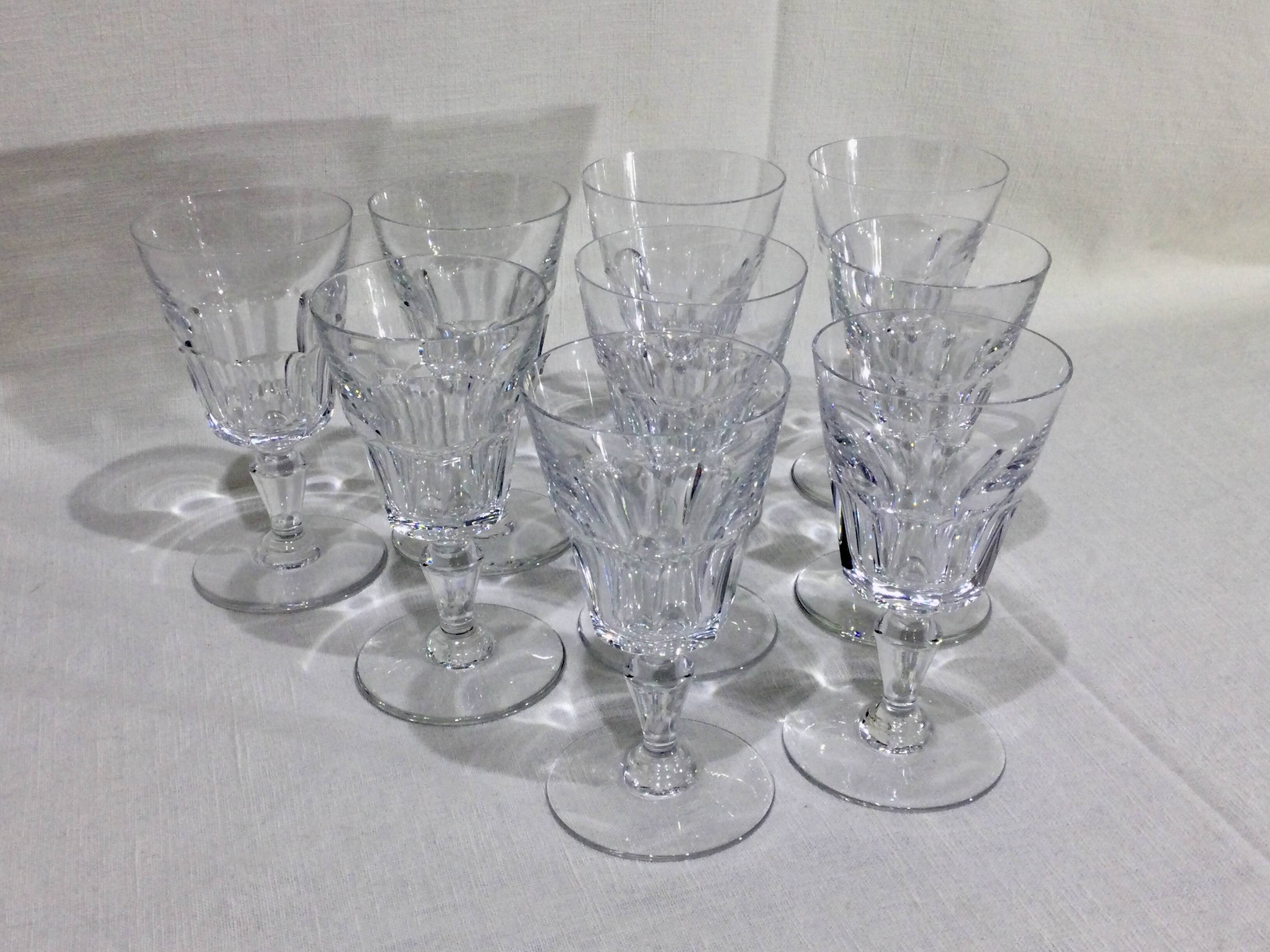 Baccarat – 9 Missouri Model White Wine Glasses