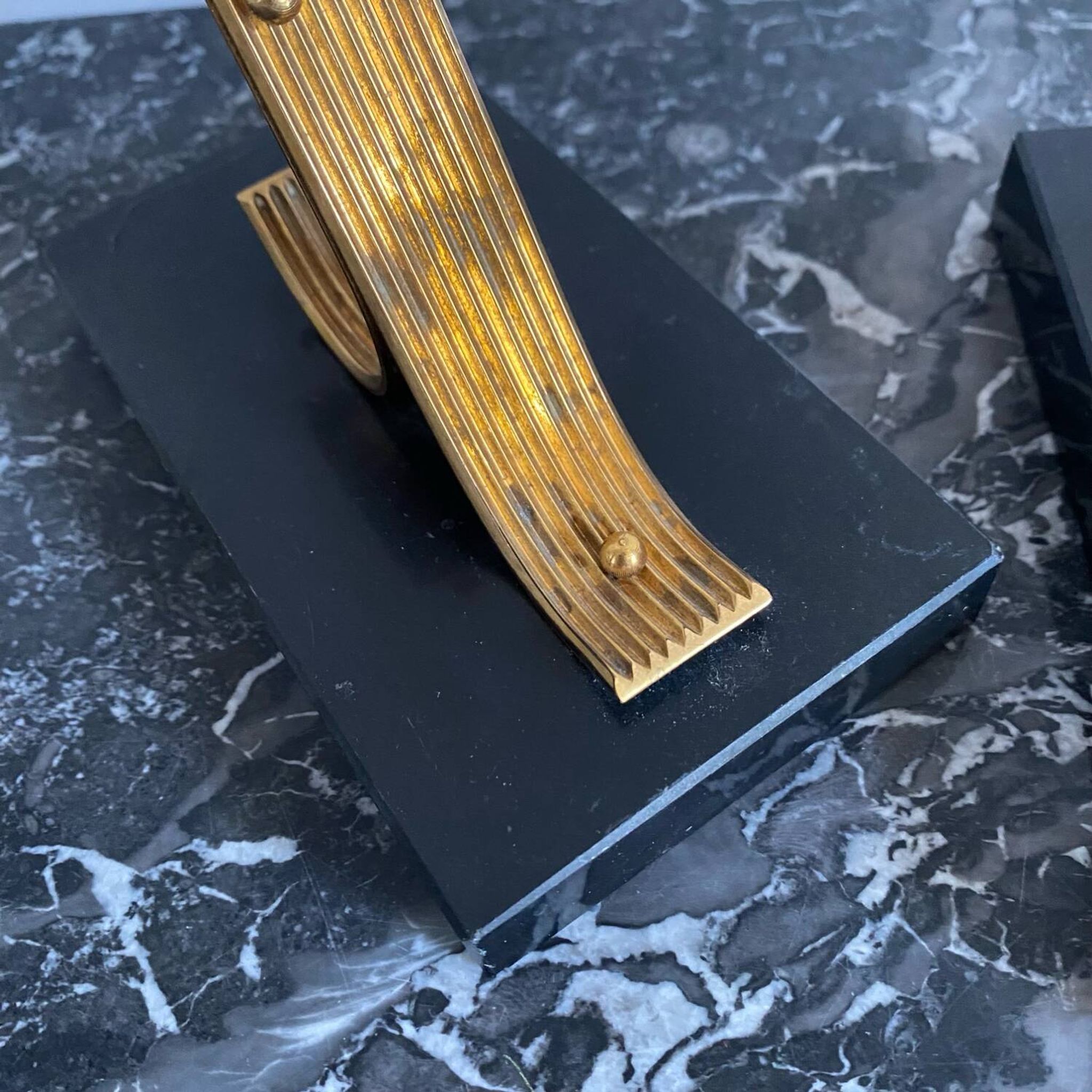 Pair of Modernist Gold Starry Bookends