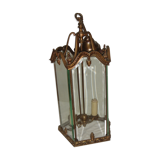 Corridor bronze & bevelled glass hanging lamp