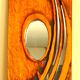 Carved wooden mirror, signed P. Guallino, "le passage", brutalist design from the 80s