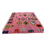 Moroccan handmade rug, beni ourain pink shag 150/250cm