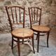 2 chaises bistrot viennoises Kohn antiques en bois courbé et cannage, Autriche vers 1900–1930