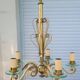 Luminaire Art déco Magnifique Lustre 5 feux disques verre DLG SUBES ADNET LELEU