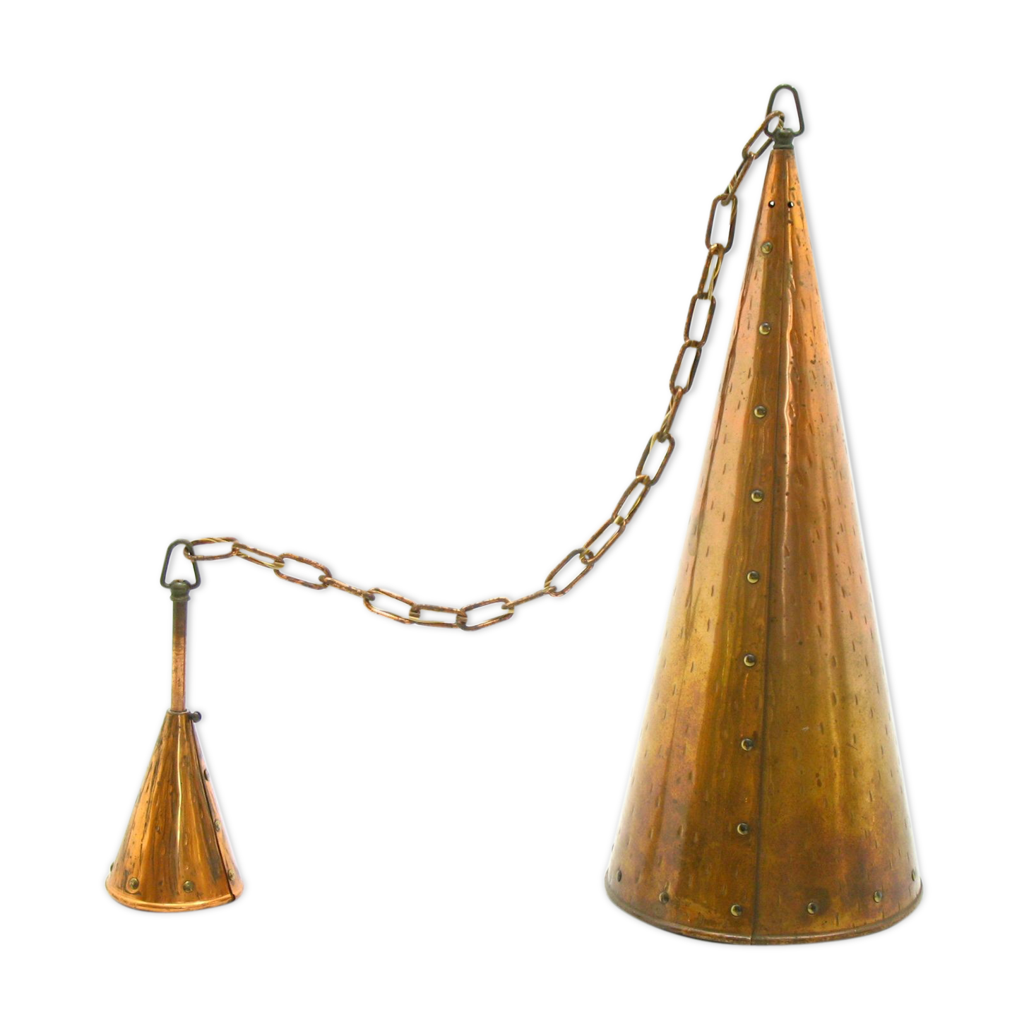 Suspension cône en cuivre du Danemark, années 1970