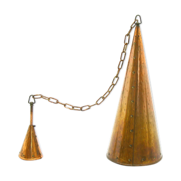 Suspension cône en cuivre du Danemark, années 1970