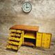 Industrial workbench trolley yellow chest of drawers