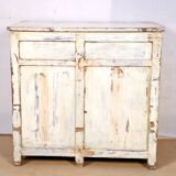 Old Burmese teak desk with original white patina