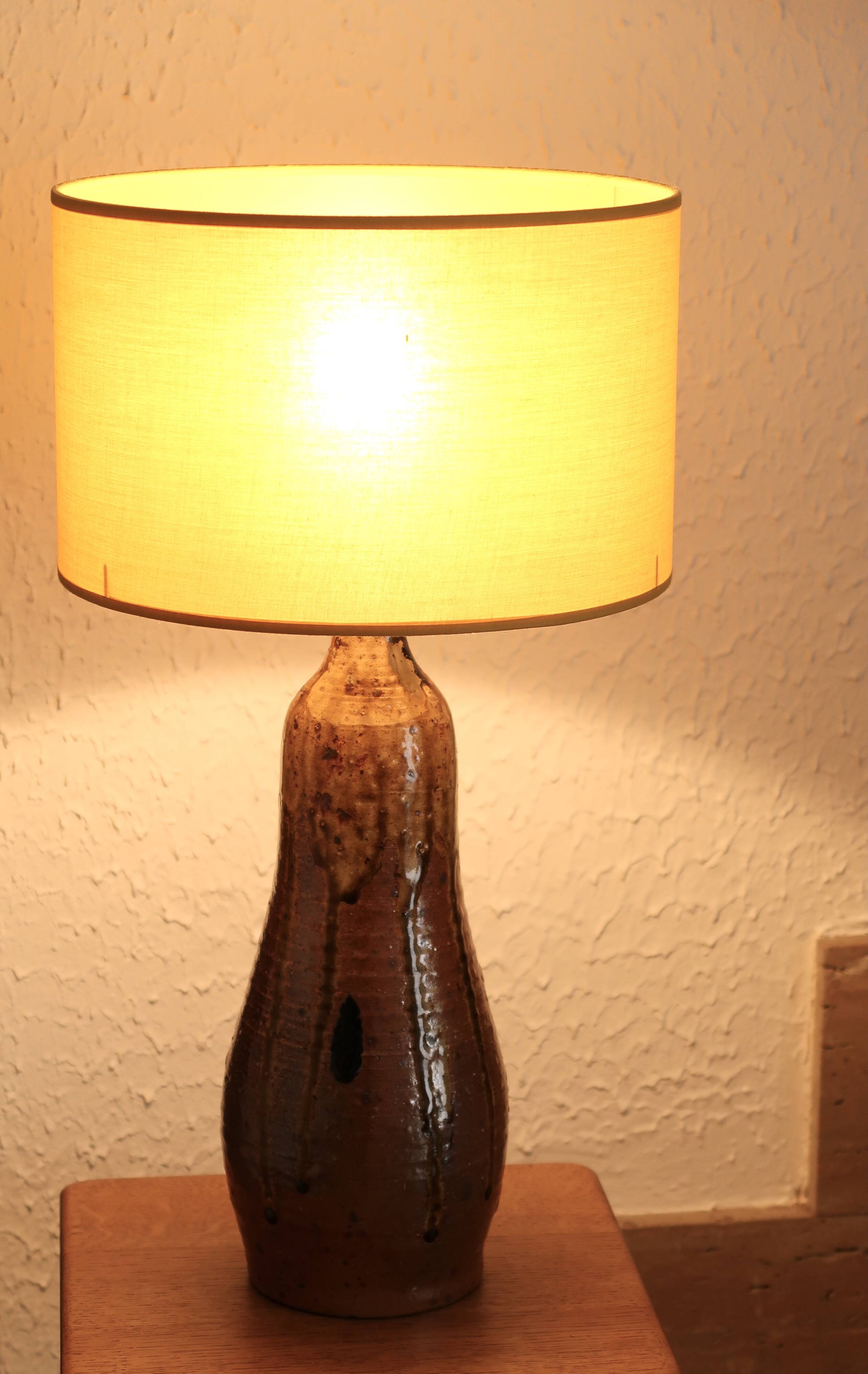 Sandstone lamp with potter's tear, 1970s