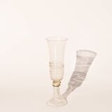 Paire de flûtes à champagne en verre vert - spirales
