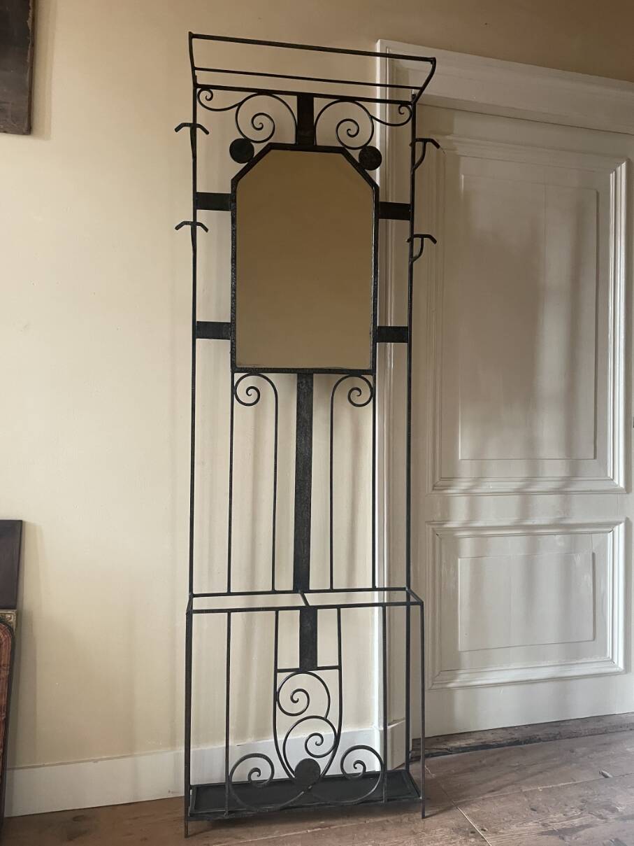 Porte-manteau mural sur pied art déco