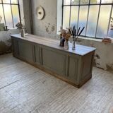 XXL walnut trade counter with multiple drawers