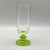 6 vintage champagne flutes with textured apple green base vemam italy