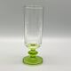 6 vintage champagne flutes with textured apple green base vemam italy