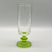 6 vintage champagne flutes with textured apple green base vemam italy