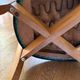 Set of 4 vintage chairs in blonde wood and turquoise faux leather – 1960s
