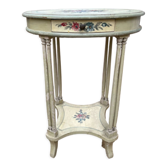 Painted wooden pedestal table