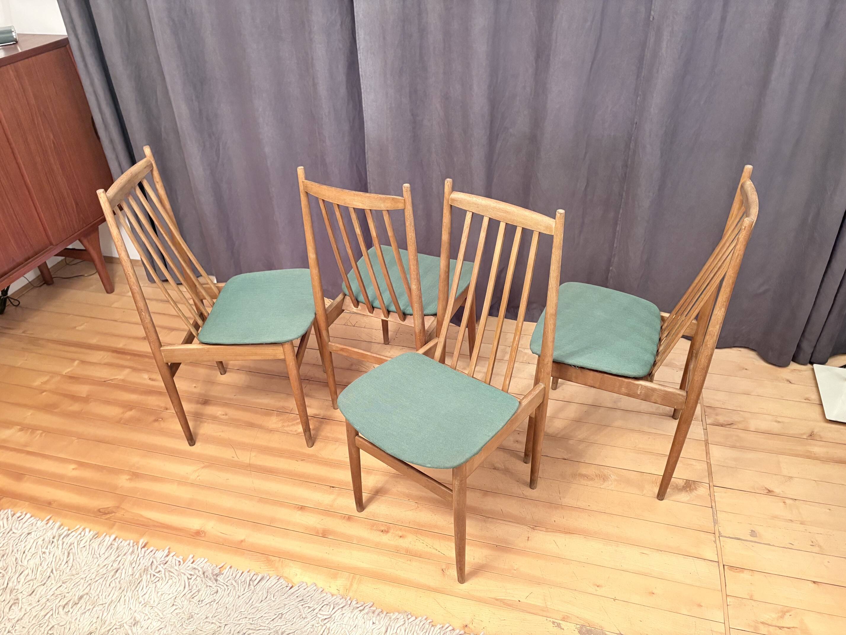 Ensemble de quatre chaises Casala, Allemagne, années 1960.