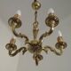 French Vintage 5 Light Quality Brass Chandelier with Scroll Acanthus Arms 5452