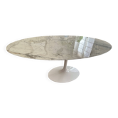 Oval Knoll Saarinen table, Calacatta marble, 198cm, year 2022, tulip.