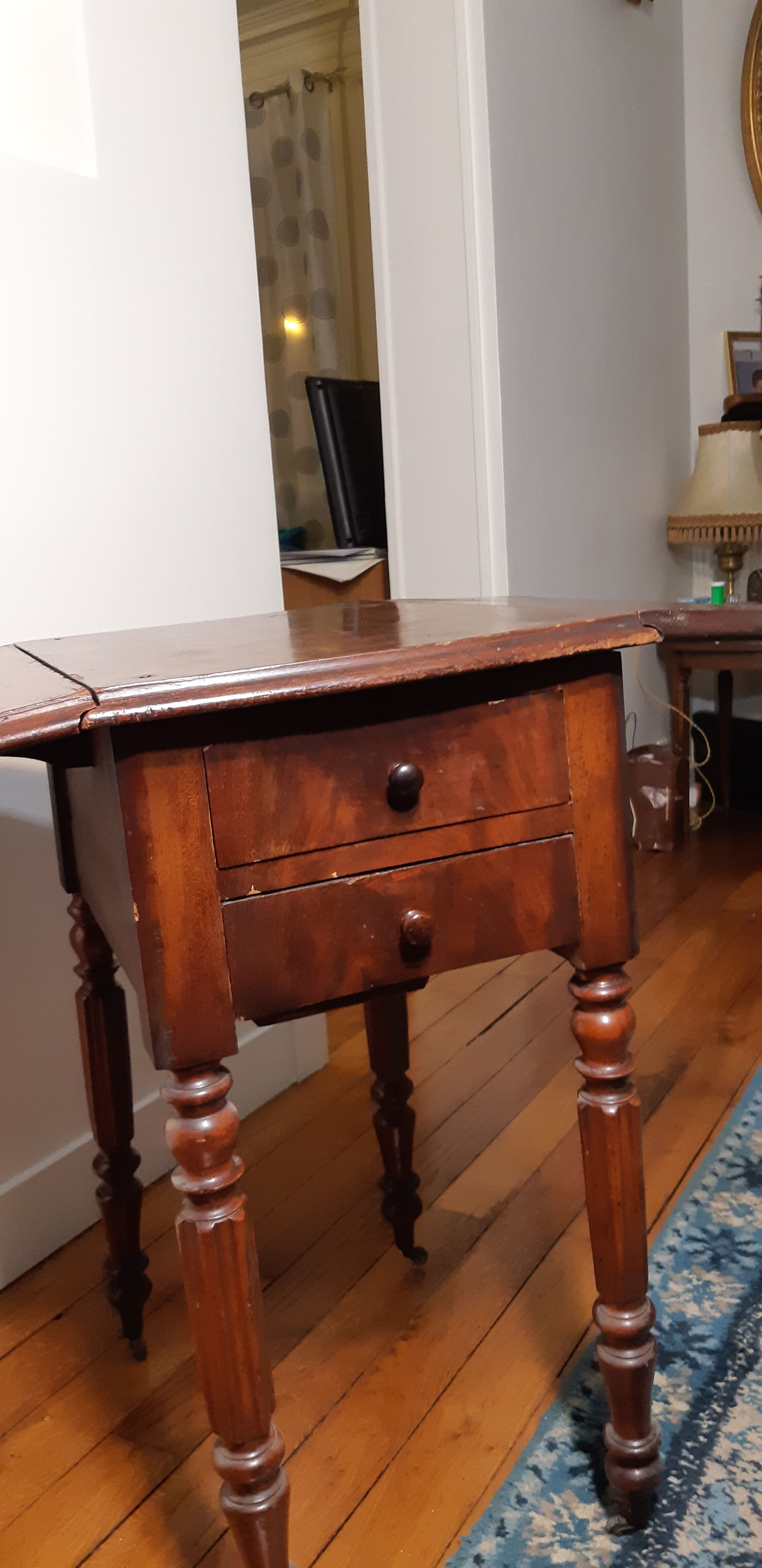 Small mahogany shuttered table