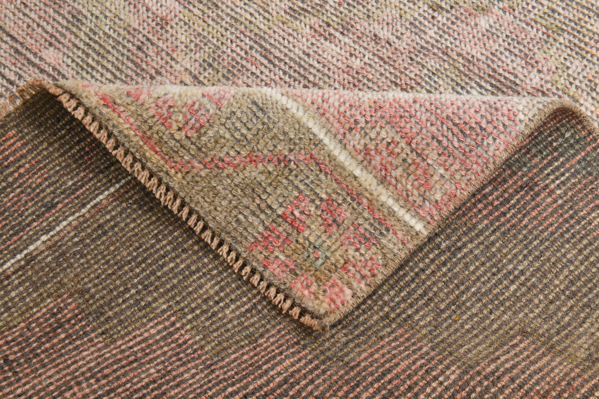 3x10 Cream Brown Soft Vintage Runner Rug 90x306Cm SK 21941