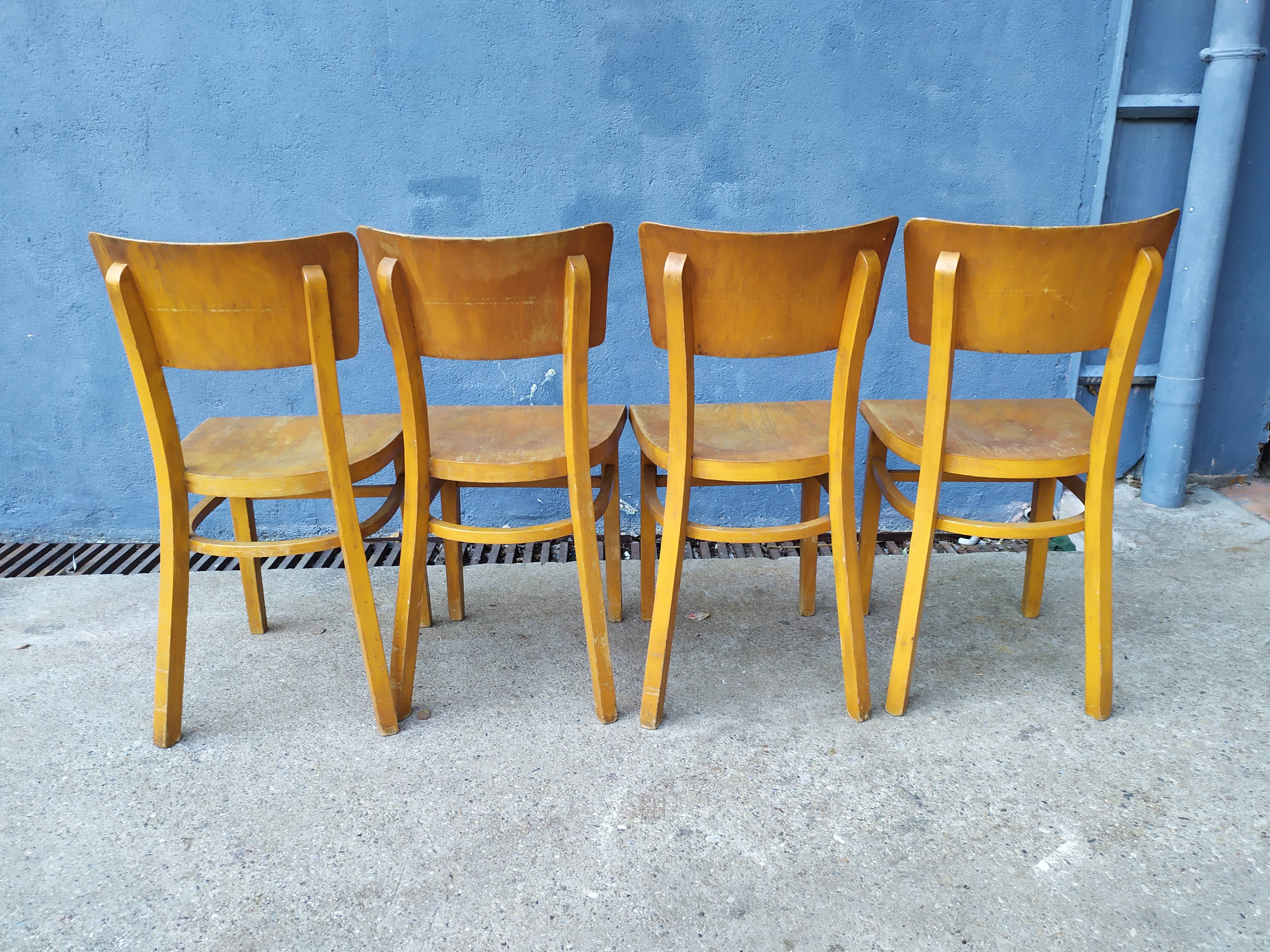 Series of 4 thonet bistro chairs