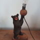 Lampe ours en bois, forêt noire
