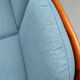 1960s 2-seater sofa in cherrywood middle blue, Wilhelm Knoll