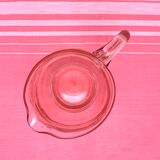 Rounded pink glass decanter