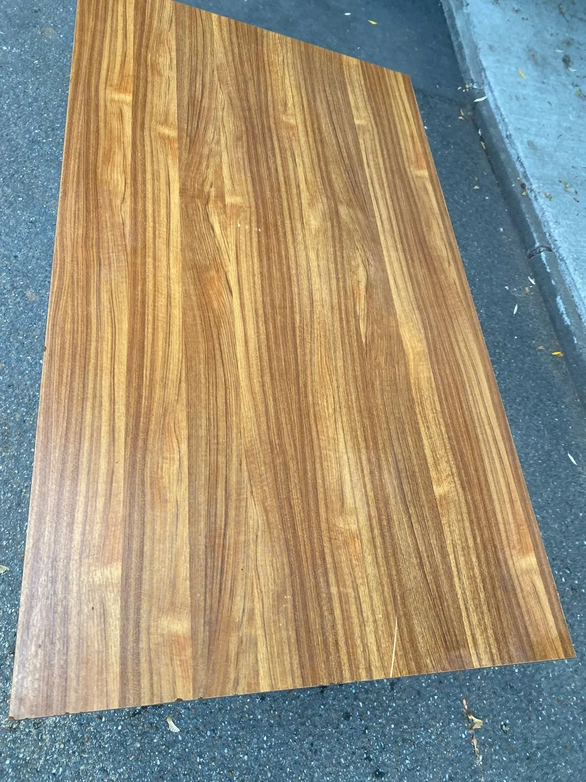 Mid-Century wooden and steel folding table brown 1970 120x70cm