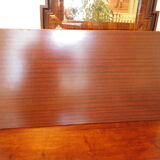 Lounge table, side table on wheels, formica top, gold and black metal
