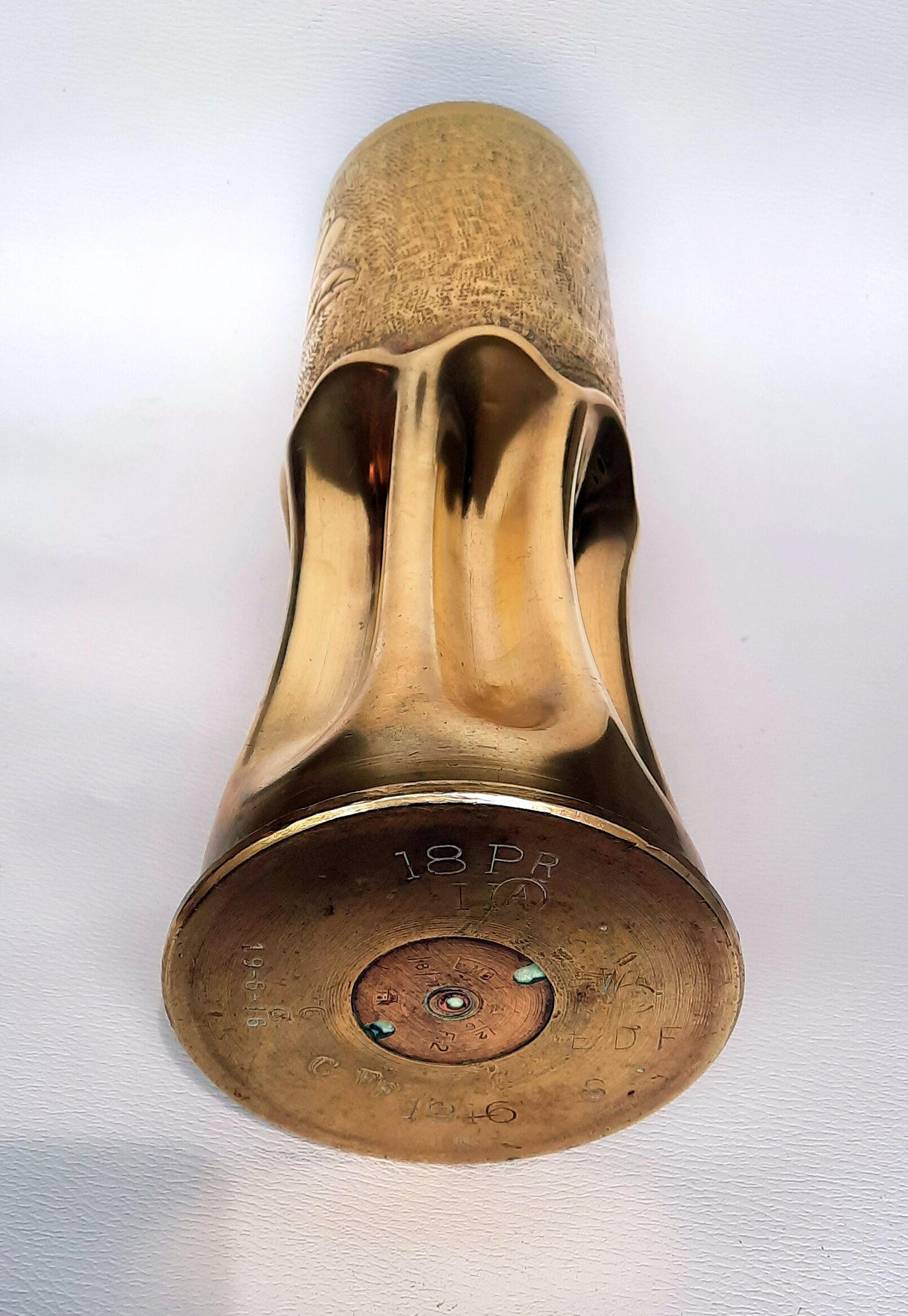 Bronze Vase - Hairy Crafts of World War 1 - Shell Casing Decorated Pink