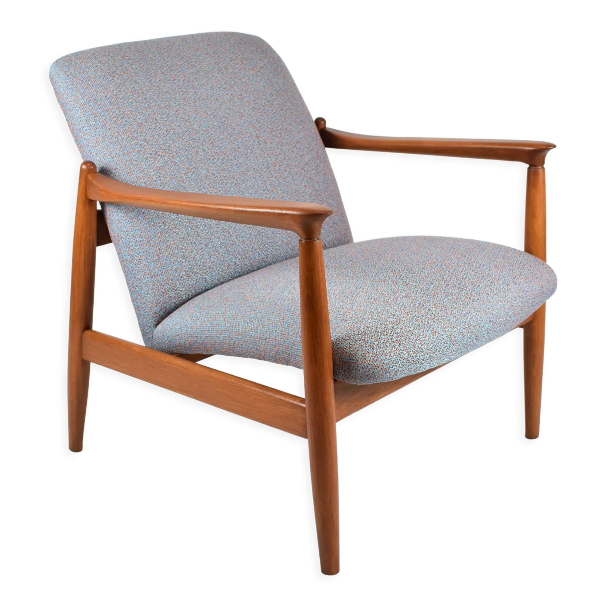 Fully restored vintage armchair, designer E.Homa, 60s, East Europe, multicolour, water resistant