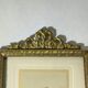 Old photo frame in golden brass floral decoration and small knot 18th With glass