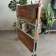 Textable folding table serving tray