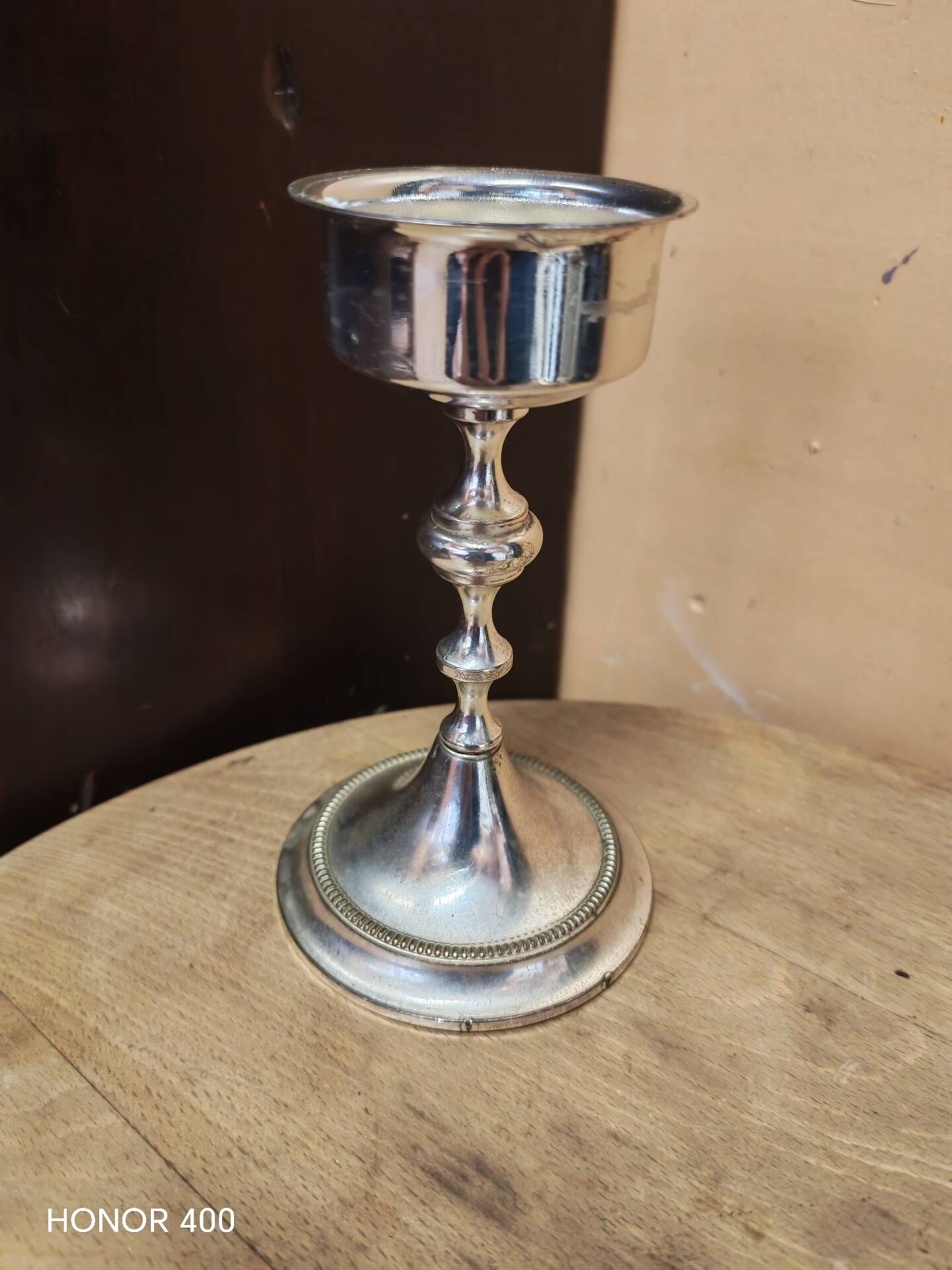 Vintage silver-plated metal candlestick