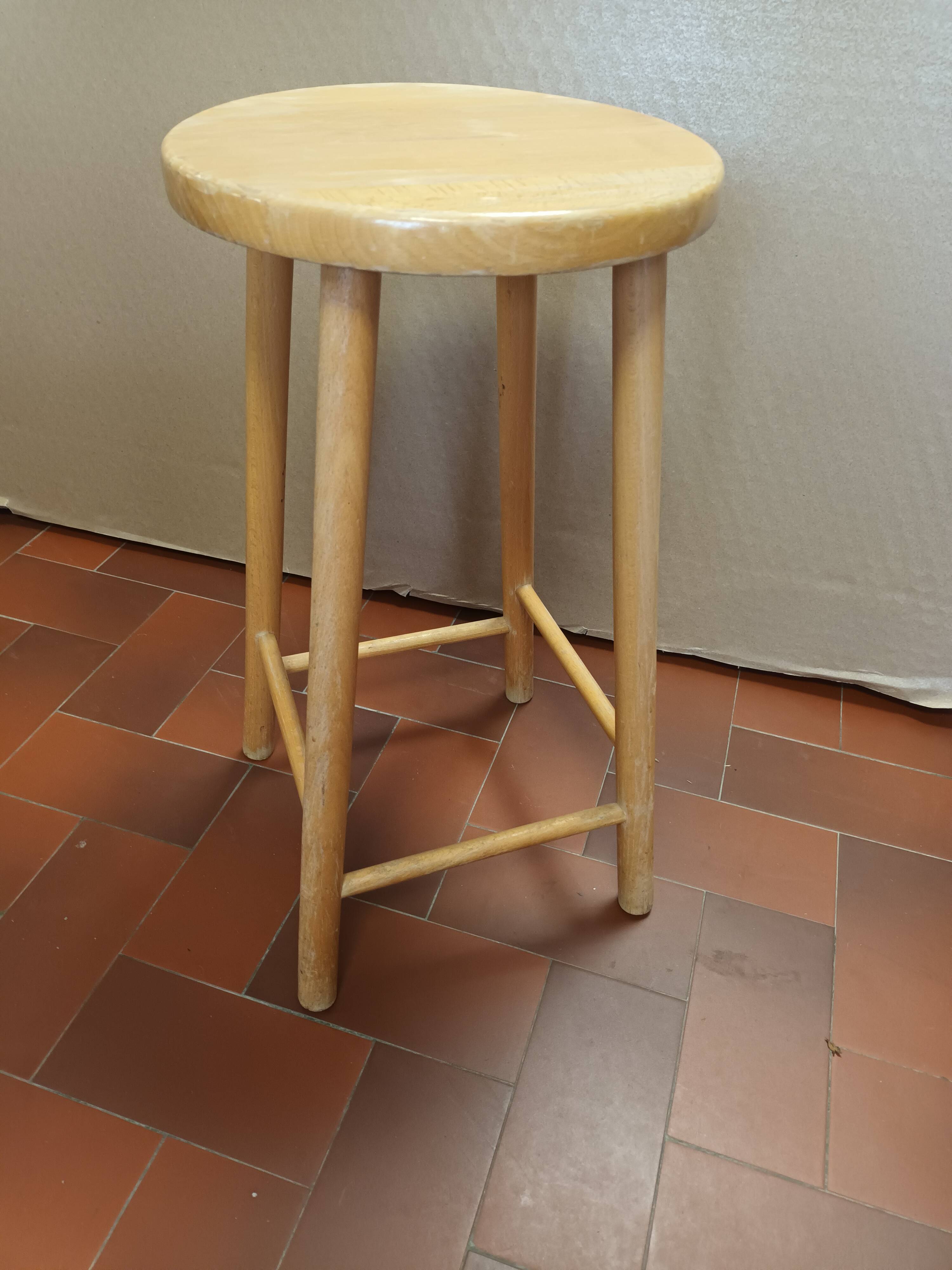 Beech wooden stool