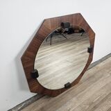 Octagonal teak mirror 70s