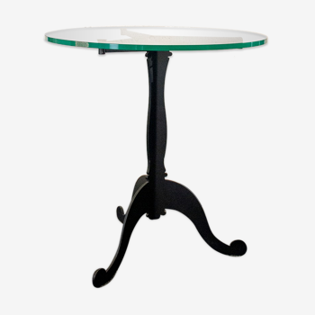 Table basse en fer et verre Italia Anni '80