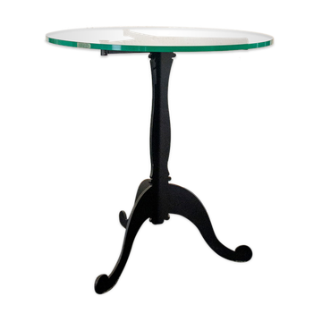 Table basse en fer et verre Italia Anni '80