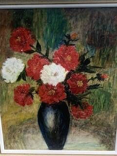 Tableau, painting on canvas, still life, the bouquet of flowers.