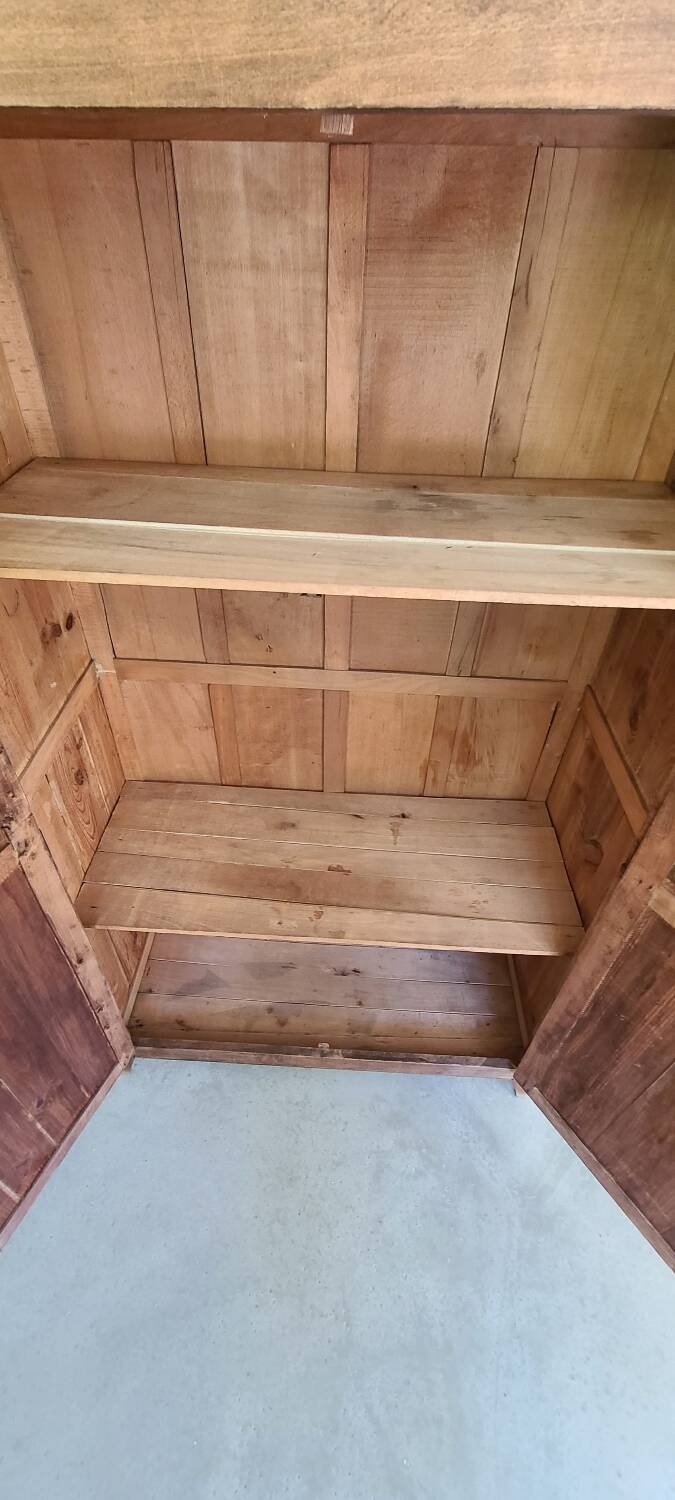 Old Parisian wooden linen wardrobe