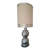 Grande lampe vintage delmas années 70 - métal brossé & chrome - h100cm