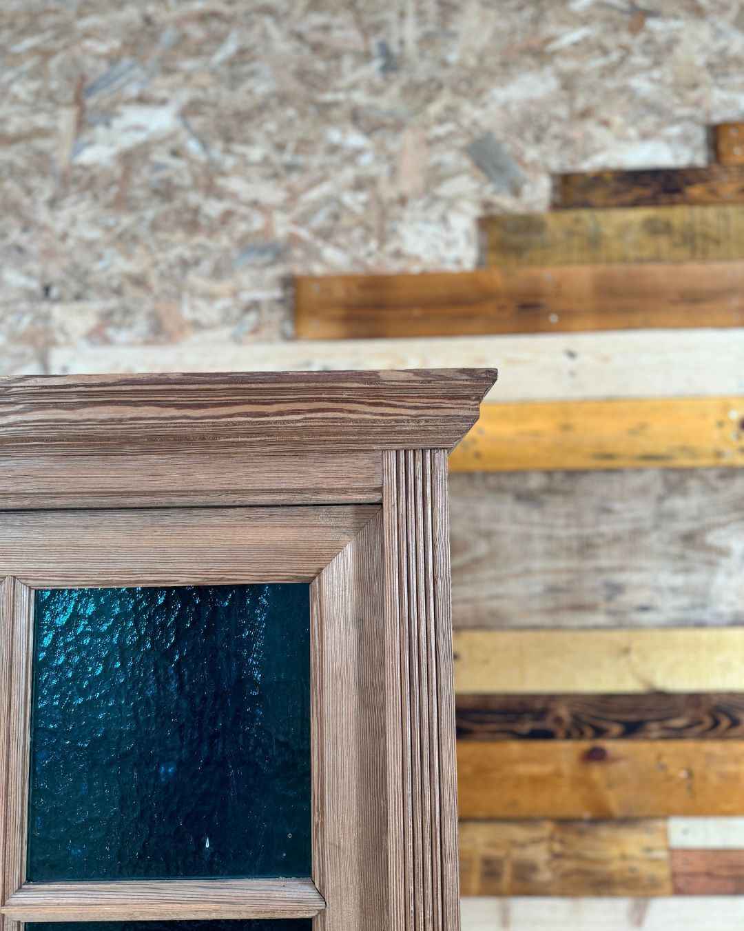 Antique wardrobe in solid pitch pine