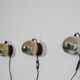 Series of 3 scandinavian brass sconces 1970