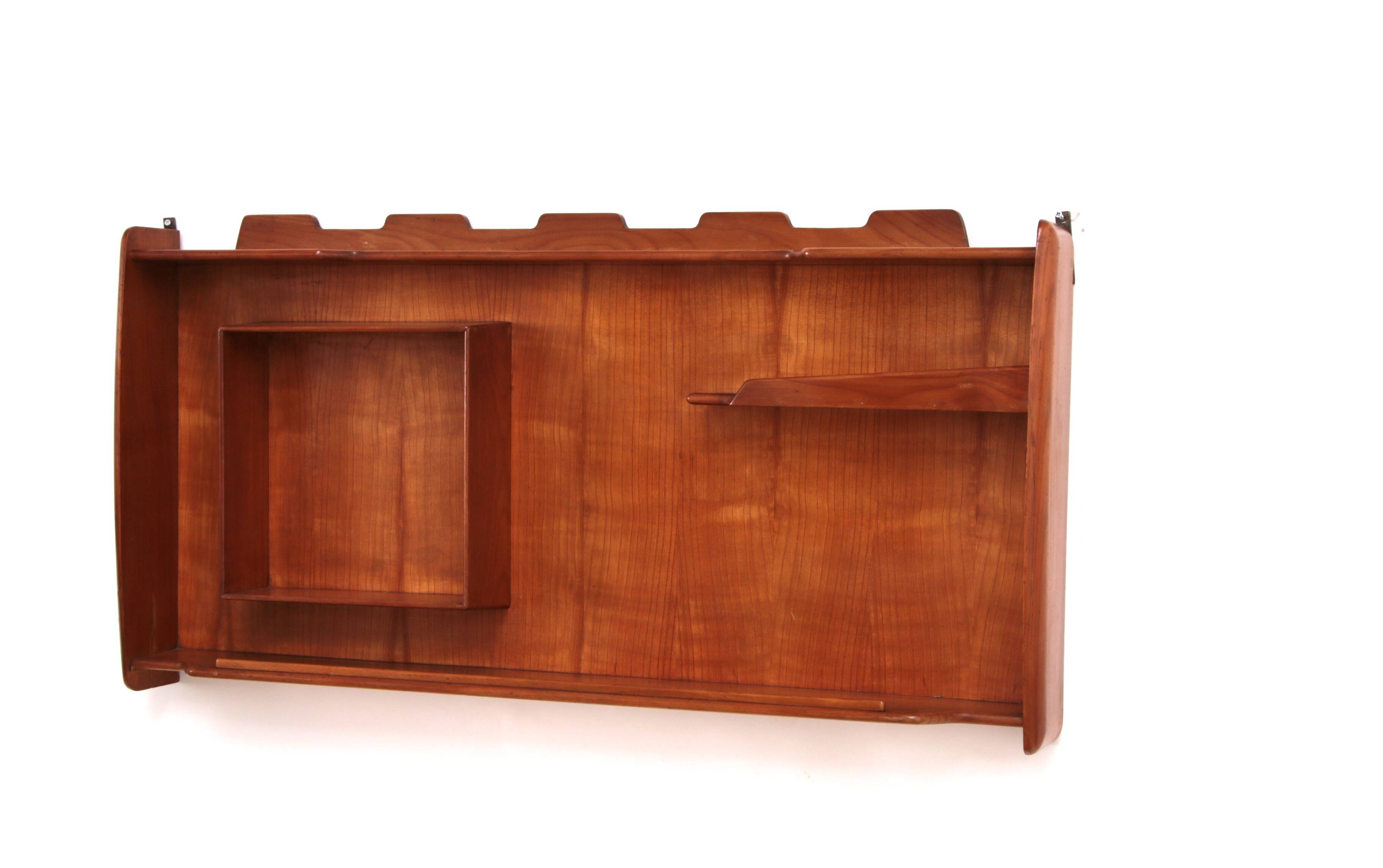 Italian Handmade Walnut wall cabinet from the 1960s.