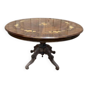 Table à manger - Guéridon basculant en marqueterie de style Napoléon III