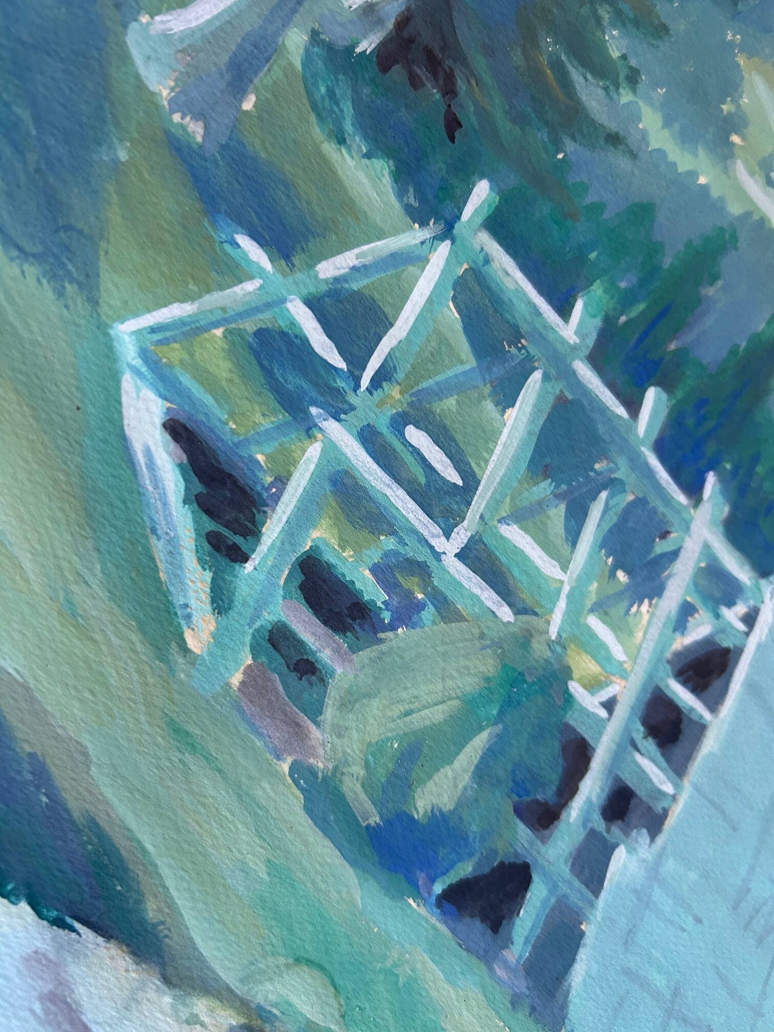 Signed cardboard painting